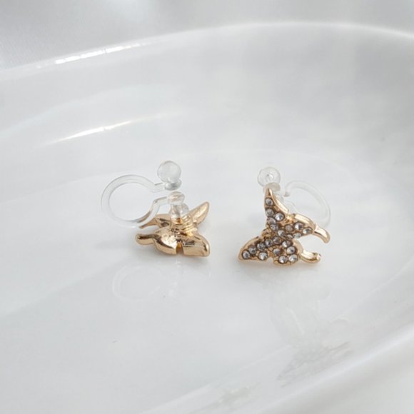 Clip-On Butterfly Stud Clip-on Earrings Set - Picture 5 of 8